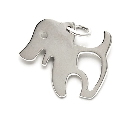 Dog shaped silver pendant