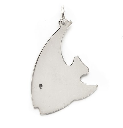 Swordfish shaped silver pendant